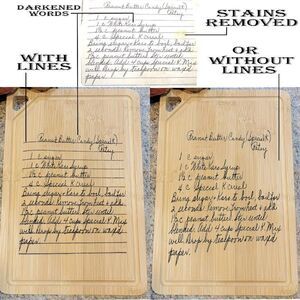 Engraved Handwriting Recipe Cutting Board with Wall Hanging Notch